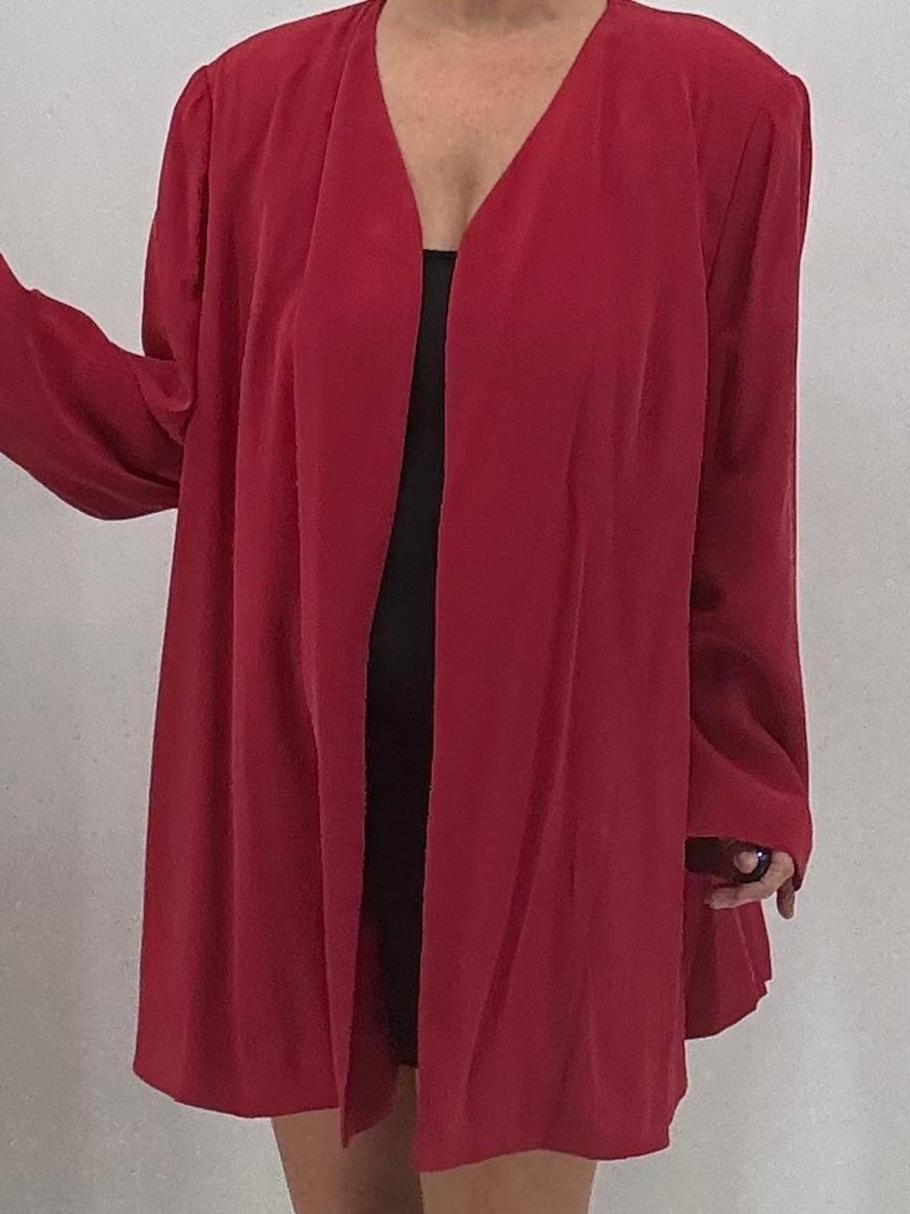 Vintage Y2K Della Reese Touched By An Angel Silk Red Blazer Deadstock Jacket - Picture 4 of 11